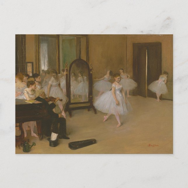 Postal Bailarines de ballet en clase de baile Edgar Degas (Anverso)