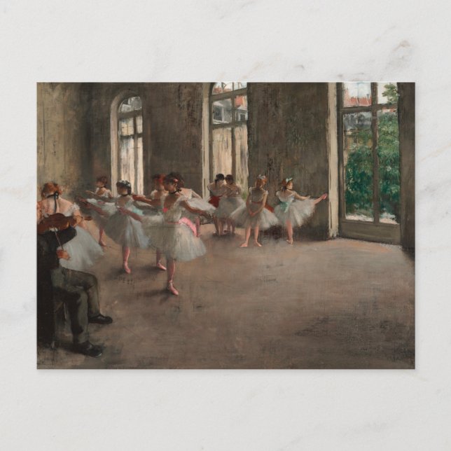 Postal Bailarines de ballet en la escuela de ballet Edgar (Anverso)