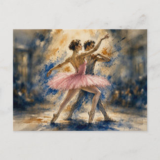 Postal Bailarines de Ballet en Movimiento,