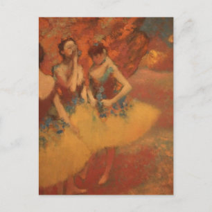 Postal Bailarines de ballet naranja Edgar Degas