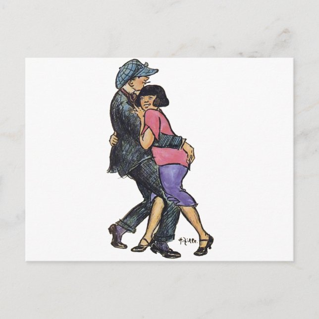 Postal Bailarines de Berlín a principios del siglo XX (Anverso)