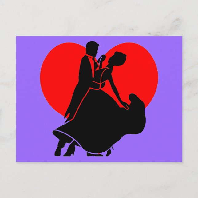 Postal Bailarines de corazón (Anverso)