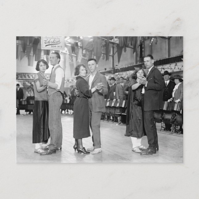 Postal Bailarines de Maratón, 1923 (Anverso)