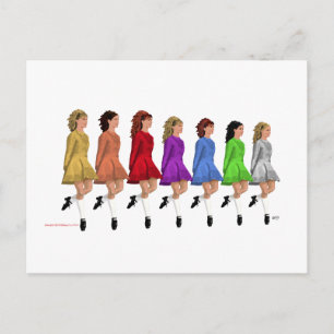 Postal Bailarines de Step Irlandés - Línea de Bailarines 