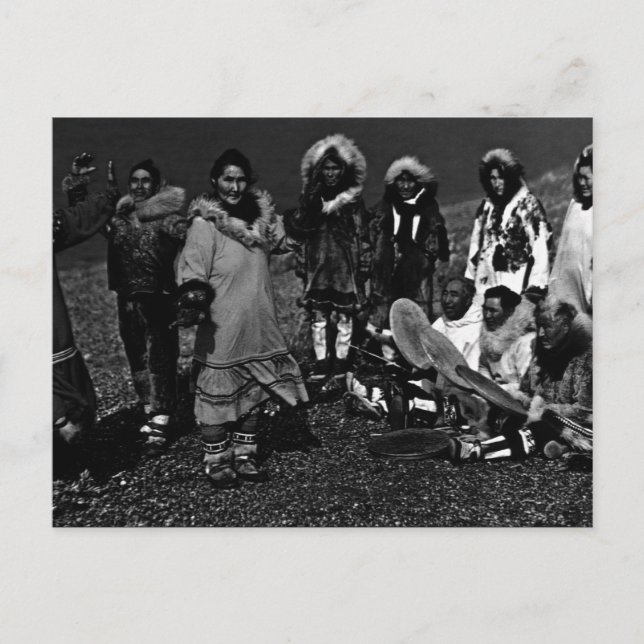 Postal Bailarines esquimales de Alaska Eskimo, Estados Un (Anverso)