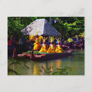 Postal Bailarines hawaianos en oro