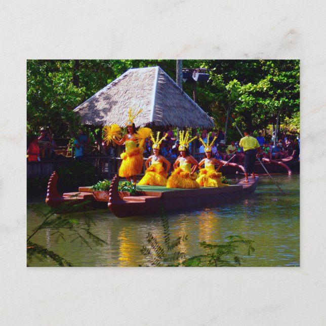 Postal Bailarines hawaianos en oro (Anverso)