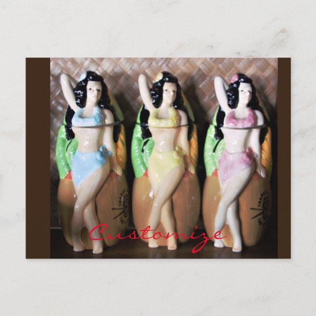 Postal Bailarines hula hawaianos Thunder_Cove (Anverso)