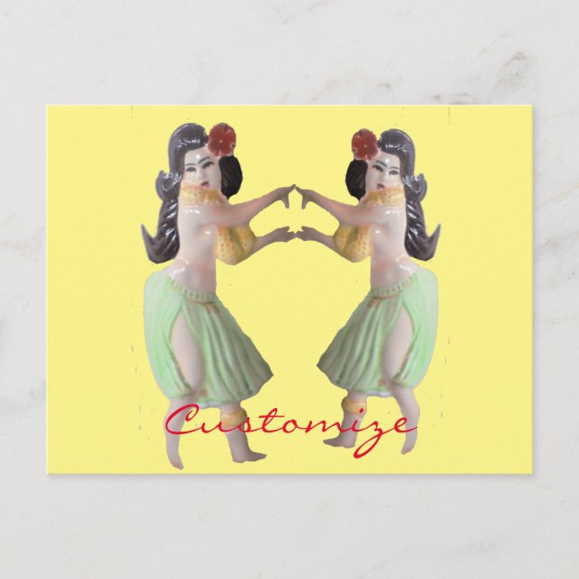 Postal Bailarines hula hawaianos Thunder_Cove (Anverso)