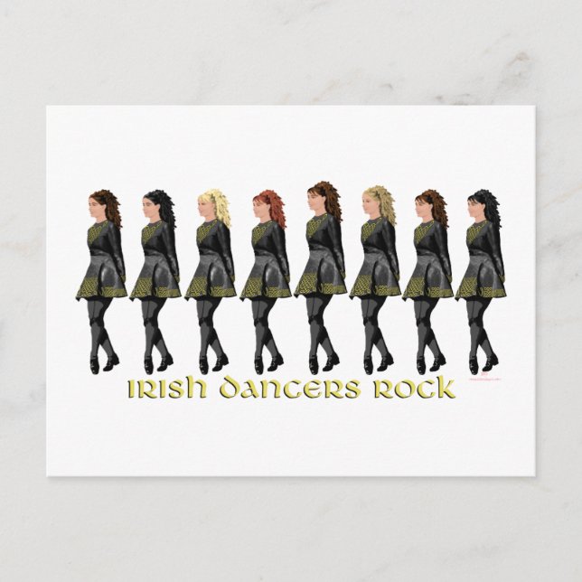 Postal Bailarines Irlandeses Rockean (Anverso)