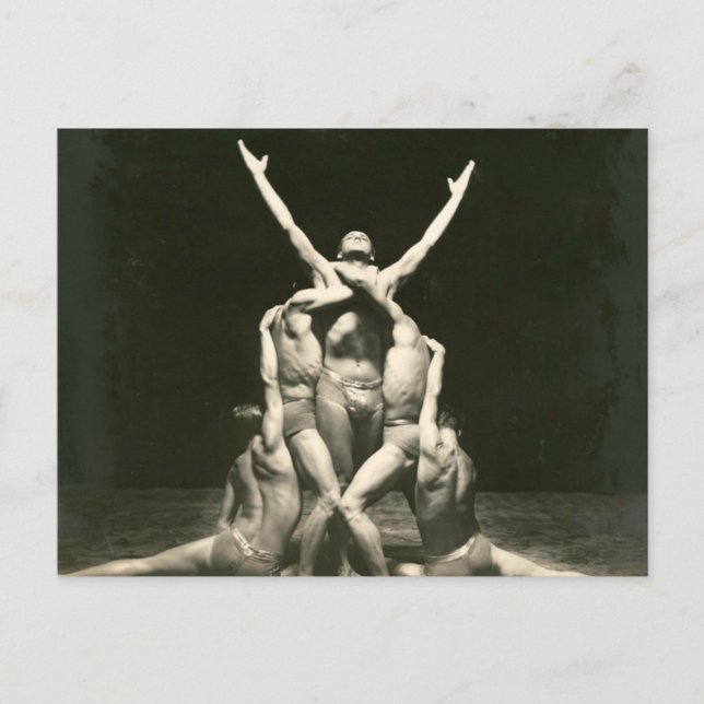 Postal Bailarines masculinos 1934 (Anverso)