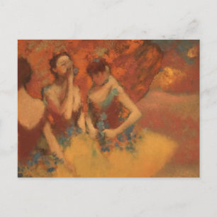 Postal Bailarines naranjas Edgar Degas