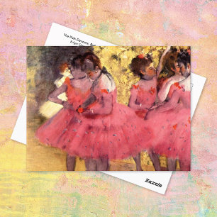 Postal Bailarines rosas antes del ballet Edgar Degas