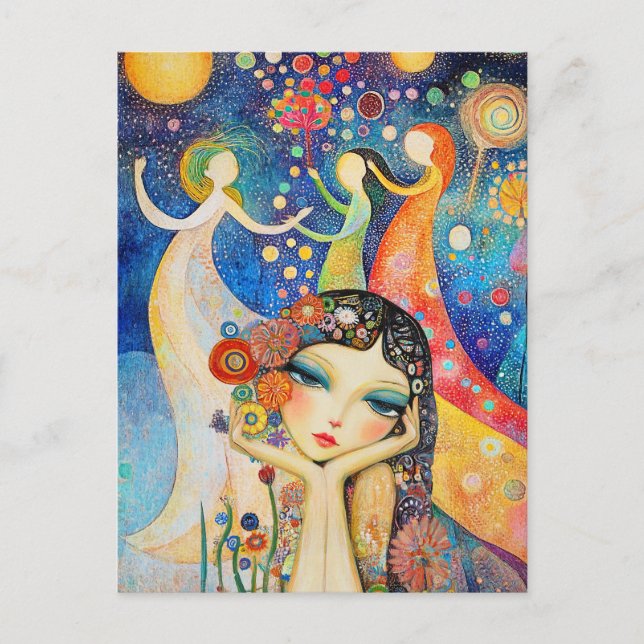 Postal Bailarines Y Sueños De Día (Anverso)