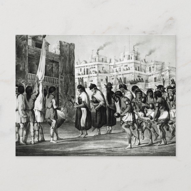 Postal Baile búfalo en Pueblo de Zuni (Anverso)