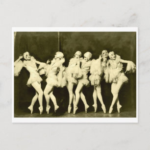 Postal Baile de ballet femenino retro vintage