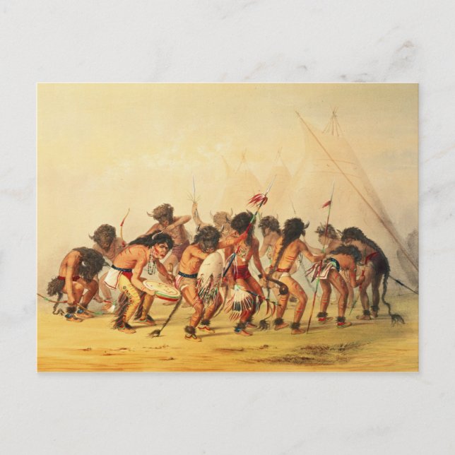 Postal Baile de búfalo, c.1832 (Anverso)