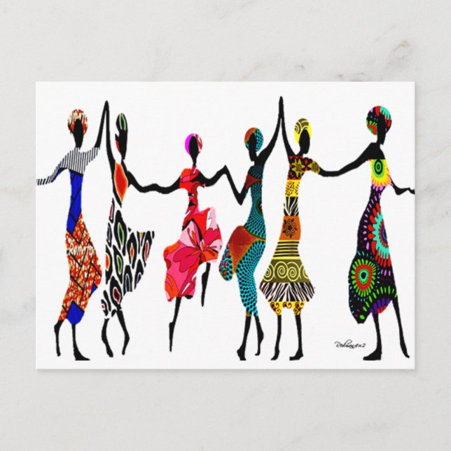 Postal Baile de elogio africano (Anverso)