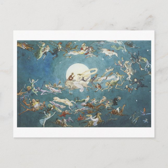 Postal Baile De Hadas Alrededor De La Luna (Anverso)