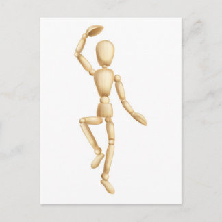 Postal Baile de hombre de madera