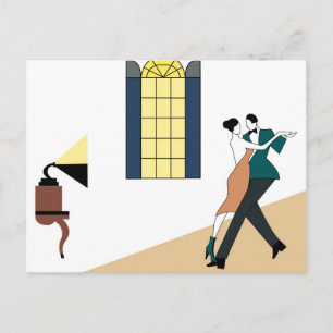 Postal baile de pareja