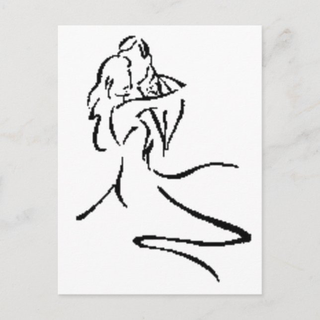 Postal Baile de pareja de época (Anverso)