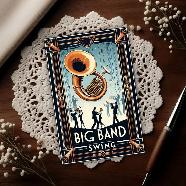 Postal Baile de swing de Big Band vintage (Subido por el creador)