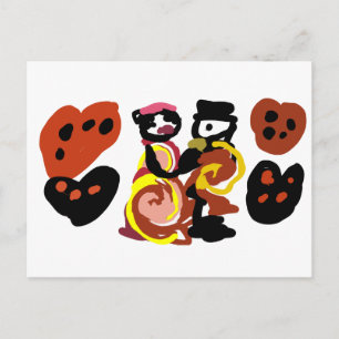 Postal Baile del día de San Valentín de crema pastelera