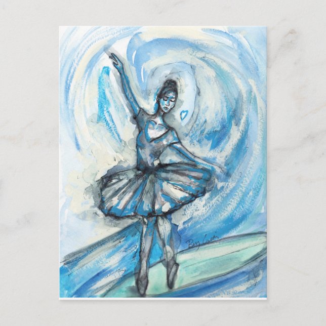 Postal Baile en el Surf (Anverso)