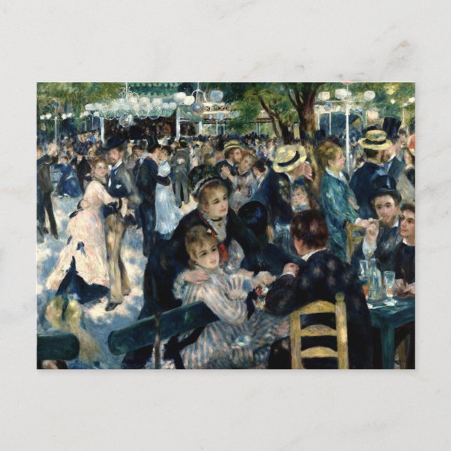 Postal Baile en Le Moulin de la Galette de Renoir  (Anverso)