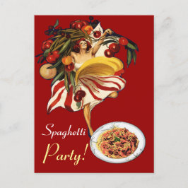 POSTAL BAILE FIESTA DE ESPAGUETTI, COCINA ITALIANA Y TOMA