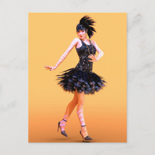 Postal Baile Flapper Vintage