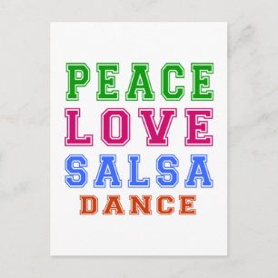 Postal Baile Peace Love Salsa