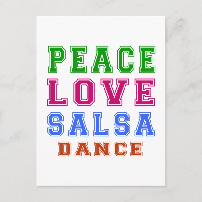 Postal Baile Peace Love Salsa (Anverso)