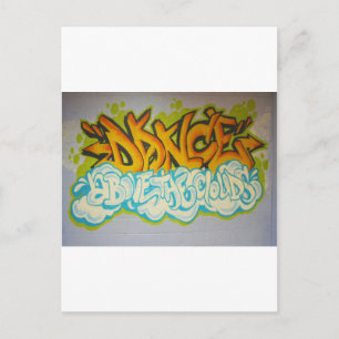 Postal Baile sobre el graffiti de las nubes