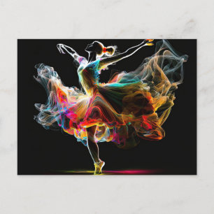 Postal Baile surrealista colorido Ballerina