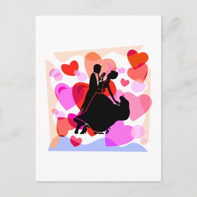 Postal Bailes de salón de baile de los corazones (Anverso)