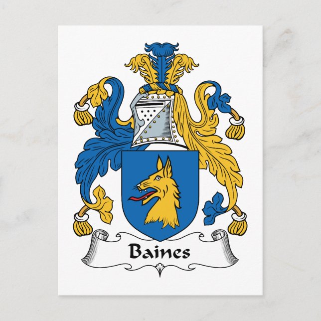 Postal Baines Family Crest (Anverso)