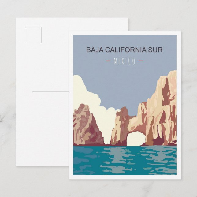 Postal Baja California Sur México Viajes de cosecha (Anverso / Reverso)