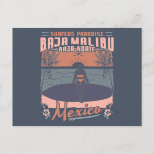 POSTAL BAJA MALIBU MÉXICO - GRANDES OLAS SURFANDO