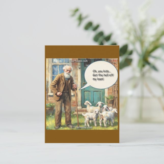 Postal Bajen de Mi Césped – Edición Cabra (Anverso de pie)
