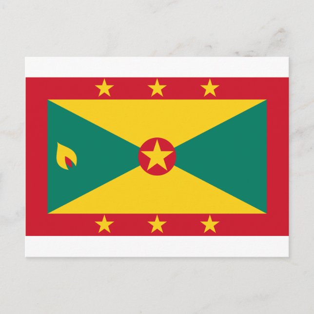 Postal ¡Bajo costo! Bandera de Granada (Anverso)
