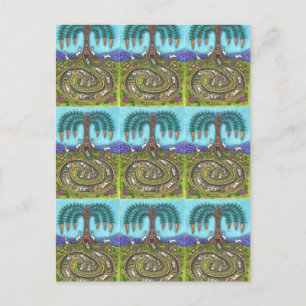 POSTAL BAJO EL AGUJERO DEL RABBIT, CARROT WILLOW TREE FOL