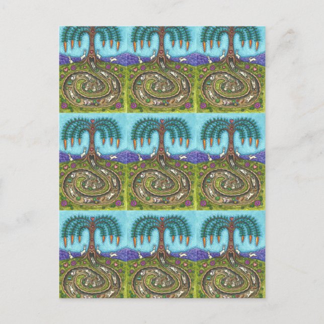 POSTAL BAJO EL AGUJERO DEL RABBIT, CARROT WILLOW TREE FOL (Anverso)