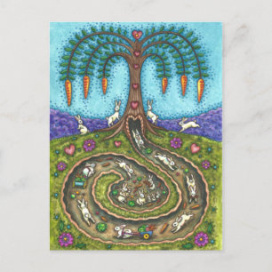 POSTAL BAJO EL AGUJERO DEL RABBIT, CARROT WILLOW TREE FOL