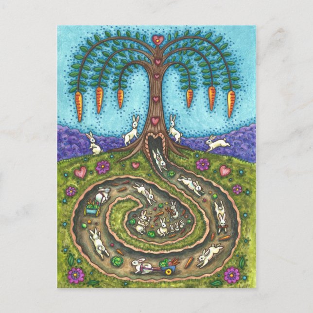 POSTAL BAJO EL AGUJERO DEL RABBIT, CARROT WILLOW TREE FOL (Anverso)