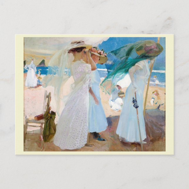 Postal Bajo el Awning, Joaquín Sorolla (Anverso)