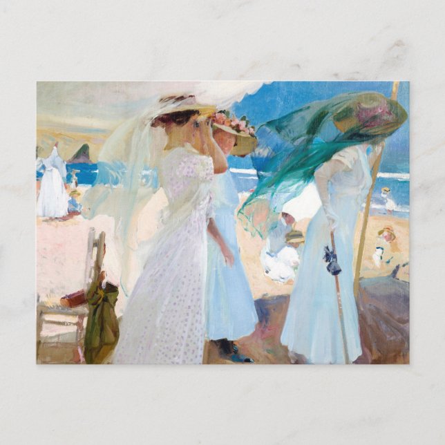 Postal Bajo el Awning, Zarauz | Joaquín Sorolla (Anverso)