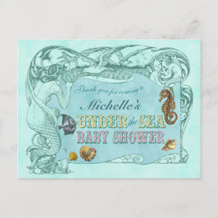 Postal Bajo el mar Baby Shower Gracias Postcard