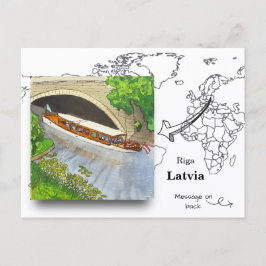 Postal Bajo el puente: Canal de la ciudad de Riga